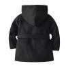Baby Kids Girls Wool Blend Coat Winter Lapel Button Warm Hooded Jackets Trench Coat Outwear with (Black, 12-18 Months) view 4
