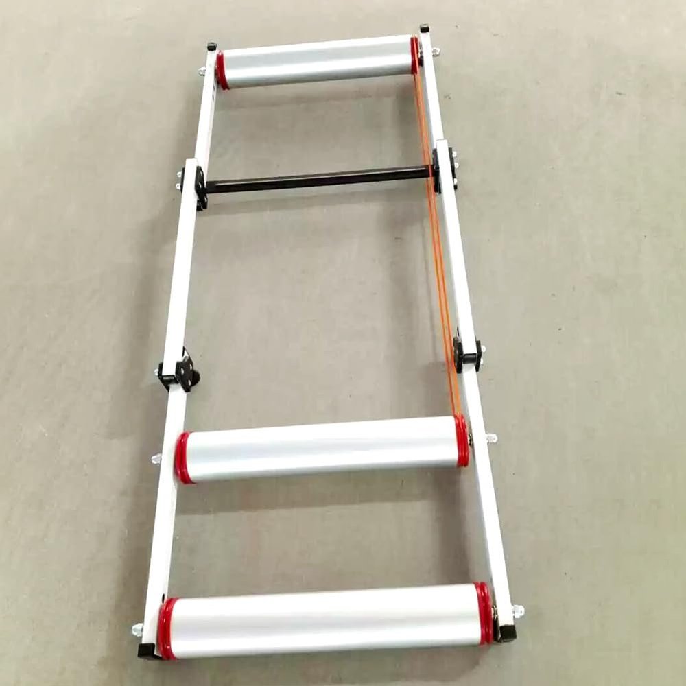 MegLob Foldable Bike Roller Trainers, Home Bicycle Trainer for Indoor Exercise Riding, Bike Riding Platform, Indoor Aerobics Equipment for Fitness, Portable Bike Roller Trainer with Low Noise,Silver