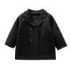 Baby Kids Boys Girls Classic Wool Blend Coat Winter Double Breasted Trench Coat Peacoat Outerwear (Black, 4-5 Years) view 1