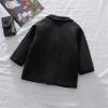 Baby Kids Boys Girls Classic Wool Blend Coat Winter Double Breasted Trench Coat Peacoat Outerwear (Black, 4-5 Years) view 4