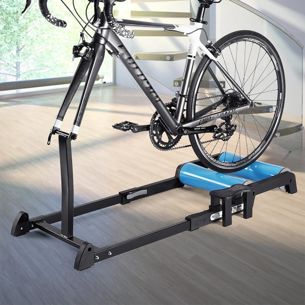 MegLob Folding Bike Roller Trainers, Bicycle Trainers for Exercise Riding, Foldable Bike Rollers for 24"-29" Mountain Bike and 700C Road Bike, Indoor Bike Trainers Stand Exercise Station