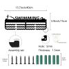 CREATCABIN Swimming Medal Holder Hanger 60+ Medals Rack Medal Holder Black Metal Iron Shelf Hanger Organizer Medal Stand Frame 3 Wave Lines Wall Mounted Hanging for Medalist 6x15.7Inch view 2