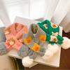 Winter Knitted Baby Scarf Girls Scarf 2Pcs Cotton Boys Animals Neck Warmer Autumn Warm Scarves for Toddler Kids (Red) view 4