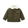 Baby Boys Girls Corduroy Jacket Kids Toddler erpa Lined Top Lapel Button Down Thicked Warm (Green, 12-18 Months) view 1