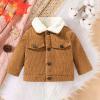 Baby Boys Girls Corduroy Jacket Kids Toddler erpa Lined Top Lapel Button Down Thicked Warm (Green, 12-18 Months) view 4