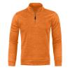 Men's Long-Sleeve Soft Touch Quarter-Zip Sweater Lightweight Casual Slim Fit Pullover Solid Mock Neck Polo Sweaters D-Orange view 1