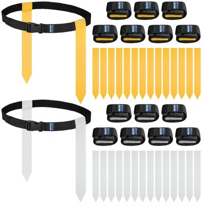 Flag Football Belts, Flags for Flag Football Set 14 Player, Flag Football for Kids Adults and Youth Training Equipment (Yellow and Gray)