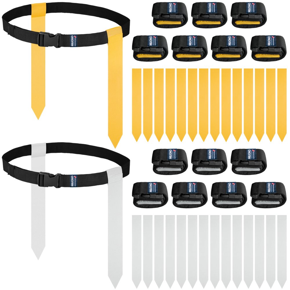 Flag Football Belts, Flags for Flag Football Set 14 Player, Flag Football for Kids Adults and Youth Training Equipment (Yellow and Gray)