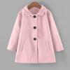 Baby Kids Girls Classic Wool Blend Coat Winter Warm Single Breasted Trench Coat Outwear (Pink, 5-6 Years) view 3