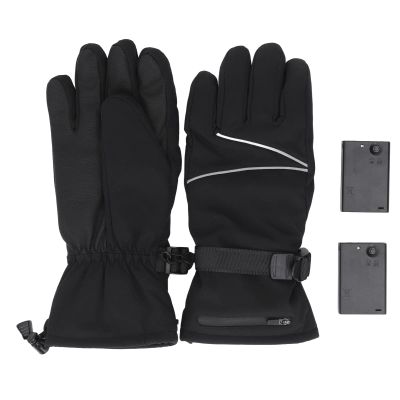 Heated Gloves 3 Heating Touchscreen 4.5V Electric Warm Gloves Men Women Winter Gloves Portable Hand Warmer with Zipper Pocket for Skiing Skating Snow Camping
