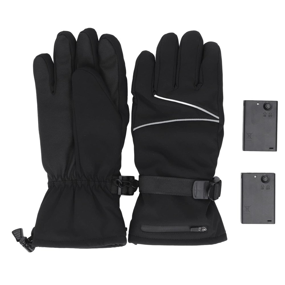 Heated Gloves 3 Heating Touchscreen 4.5V Electric Warm Gloves Men Women Winter Gloves Portable Hand Warmer with Zipper Pocket for Skiing Skating Snow Camping