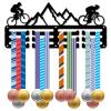 CREATCABIN Medal Hanger Display Medal Holder Rack Mountain Bike Sports Metal Hanging Awards Iron Small Mount Decor for Wall Home Race Running Swimming Soccer Football Medalist Black 11.4 x 5.1 Inch view 1