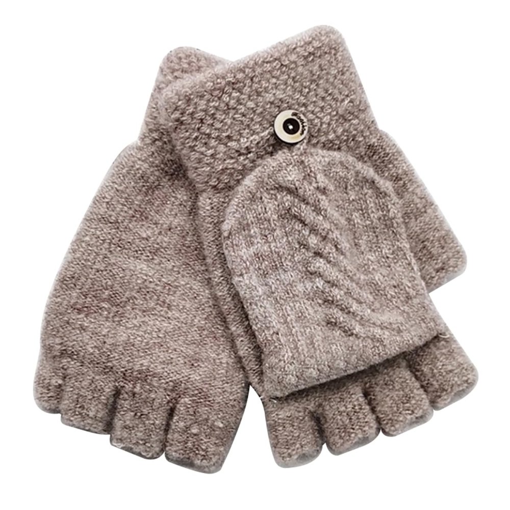 ECYC Unisex Knitted Fingerless Gloves, Solid Color Winter Warm Gloves Knit Half Finger Gloves for Men Women