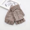 ECYC Unisex Knitted Fingerless Gloves, Solid Color Winter Warm Gloves Knit Half Finger Gloves for Men Women view 2