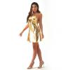 Alien Women: Rave Outfit for Women Music Festival Clothing Metallic Skater Swing Astronaut Space Cowgirl Adult 80s Dance Disco Dresses Gold XX-Large view 3