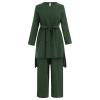 Abaya Kaftans for Women Modern Elegant Dubai Caftan Arabic Party Wear Beach Kaftan Dress Top Wide Leg Pants Prayer Clothes For Muslim Women Muslim Clothes Eid Ramadan Outfit Dark Green C 2XL view 4