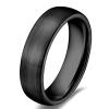 Ceramic Ring Black Wedding Engagement Band Brushed Flat Comfort Fit Men Women Jewelry 8 mm 7 view 1