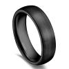 Ceramic Ring Black Wedding Engagement Band Brushed Flat Comfort Fit Men Women Jewelry 8 mm 7 view 2
