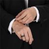Ceramic Ring Black Wedding Engagement Band Brushed Flat Comfort Fit Men Women Jewelry 8 mm 7 view 3