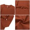 Casual Muslim Clothes For Women Dress Top Abaya Dress Robe Long Pan Prayer Clothes For Muslim Women Modest Islamic Dubai Abayas Outfits for Id al-Fitr Corban Festival Eid Plus Size Brick Red C 4XL view 3
