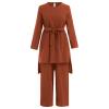Casual Muslim Clothes For Women Dress Top Abaya Dress Robe Long Pan Prayer Clothes For Muslim Women Modest Islamic Dubai Abayas Outfits for Id al-Fitr Corban Festival Eid Plus Size Brick Red C 4XL view 4