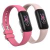 2 Pack Waterproof Bands Compatible with Fitbit Luxe Bands for Women Men, Classic Soft Sports Replacement Wristbands for Women Men (Small 5.5" - 7.3", pink/red) view 1