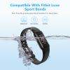 2 Pack Waterproof Bands Compatible with Fitbit Luxe Bands for Women Men, Classic Soft Sports Replacement Wristbands for Women Men (Small 5.5" - 7.3", pink/red) view 2