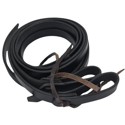 BlazingPaws Stallington Leather Split Reins in Premium Top Grain Heavy Weight Harneto Leather (5/8" W x 7 Ft L, Black)