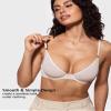 INLYRIC Women's Cosnufy Sheer Balconette Bra Demi Unlined Plunge Mesh See Through Sexy Bras Underwire Coconut White 40B view 2