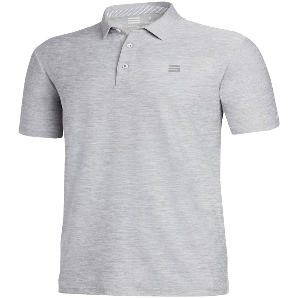 Three Sixty Six Golf Shirts for Men - Dry Fit Short-Sleeve Polo, Athletic Casual Collared T-Shirt Grey