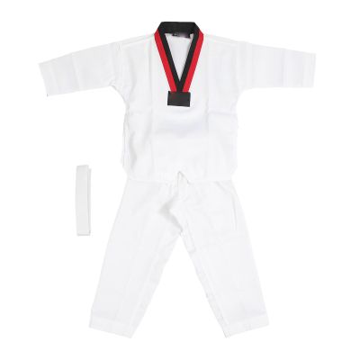 VGEBY Taekwondo Uniform with Belt, Polyester and Cotton Breathable Soft Uniform for Boys Girls Martial Arts Training (S)