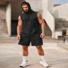 COOFANDY Sleeveless Workout Shirt Hoodie Sets for Men 2 Piece Shorts Summer Sweat Suits Black view 4