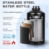 GAZLEMHO 1 Gallon Water Bottle Insulated, Leak Proof 128 oz Stainless Steel Water Jug with Straw/Spout 2-in-1 Lid, Sleeve, Paracord Handle, Silicone Boot, One Gal Metal Canteen for Gym Sports Camping view 2