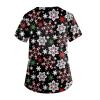 Christmas Scrub Tops for Women Christmas Scrubs for Women Tops Xmas Print Women Stretchy V Neck Holiday T Shirt Working Uniform view 2
