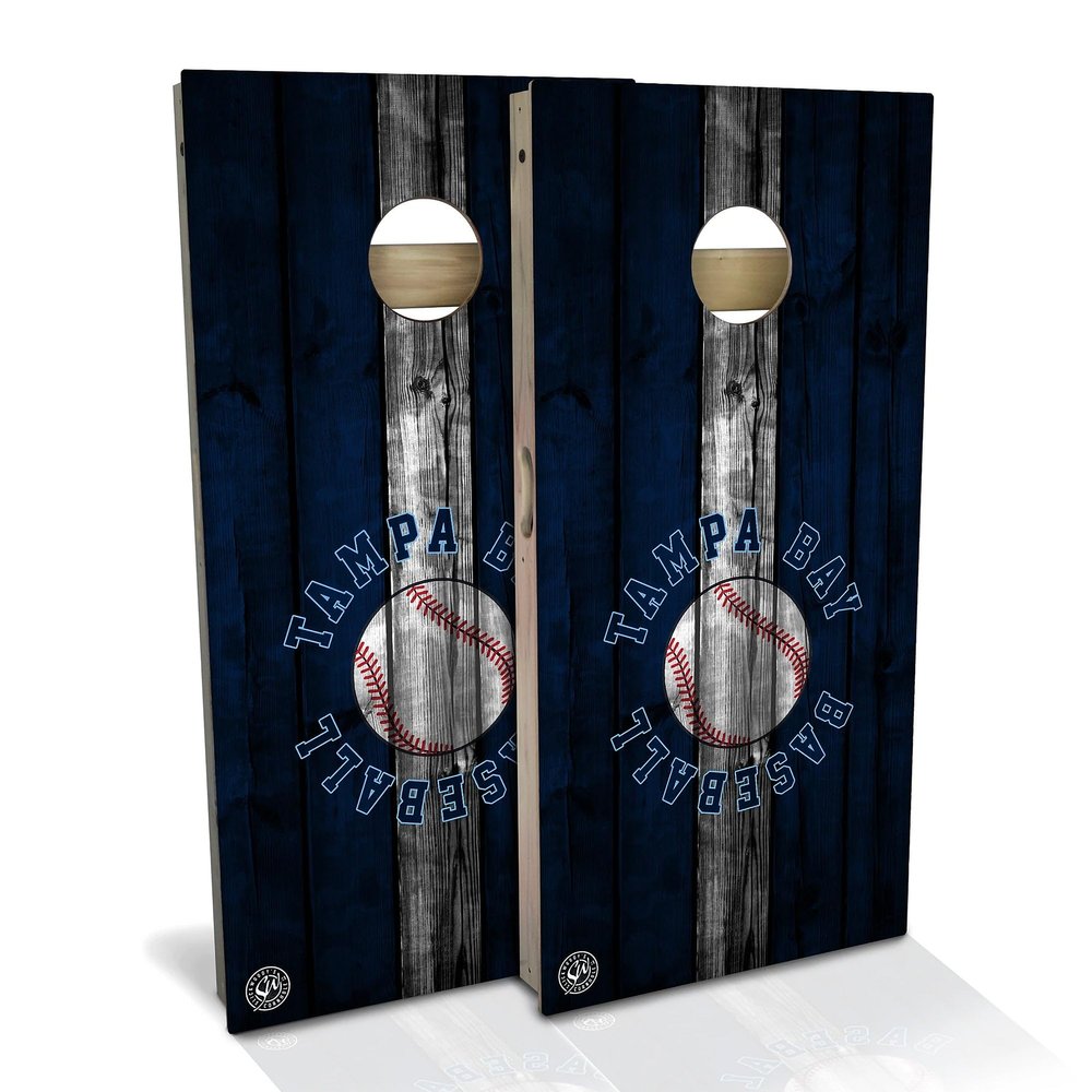 Skip's Garage Tampa Bay Themed Cornhole Set - Backyard 2x4 (Weather Bags) - Include Case + Hole + Edge