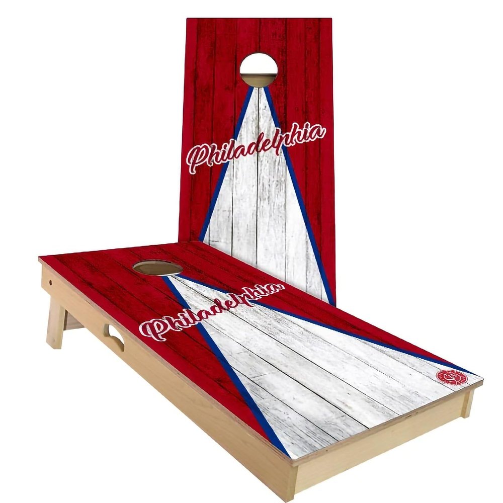 Skip's Garage Philadelphia Triangle Cornhole Set - Backyard 2x4 (Corn Bags) - NO Accessories