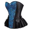 Jutrisujo Corset Top Women Outfit Lingerie Lace up Plus Size Gothic Ladies Basques Halloween Blue S view 3