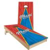 Skip's Garage Miami Triangle Themed Cornhole Set - Premium 2x4 (Corn Bags) - Include Hole Lights view 1