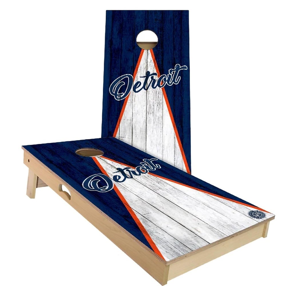 Skip's Garage Detroit Triangle Themed Cornhole Set - Premium 2x4 (Corn Bags) - NO Accessories