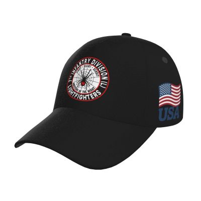 7th Infantry Division Trucker Hat for Men - Baseball Snapback Cap American Flag