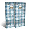 Skip's Garage Blue Checkered Cornhole Set - Premium 2x4 (Corn Bags) - Include Edge Lights view 1