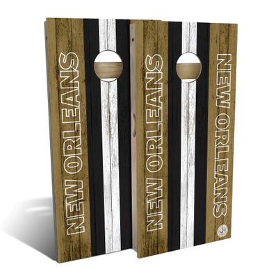 Skip's Garage New Orleans Themed Cornhole Set - Backyard 2x4 (Corn Bags) - Include Carry Case
