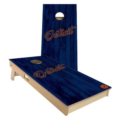 Skip's Garage Detroit Vintage Themed Cornhole Set - Backyard 2x4 (Corn Bags) - Include Carry Case