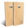 Skip's Garage Butternut Wood Cornhole Set - Premium 2x4 (Weather Bags) - Include Hole + Edge Lights view 1
