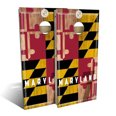 Skip's Garage Maryland Flag 2.0 Cornhole Set - Backyard 2x4 (Corn Bags) - NO Accessories
