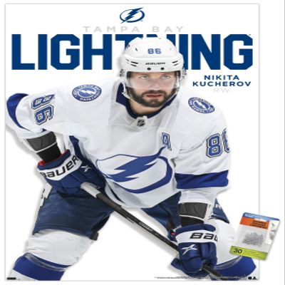 Trends International NHL Tampa Bay Lightning - Nikita Kucherov Feature Series 23 Wall Poster, 22.37" x 34.00", Poster & Push Pin Bundle