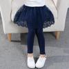 BGMINGYI Baby Girls Footless Leggins with Tutu Ruffle Lace Flower Skirt Toddler Cotton Pantskirt(US, Age, 6 Years, 7 Years, 3 Colors-Lace) view 2