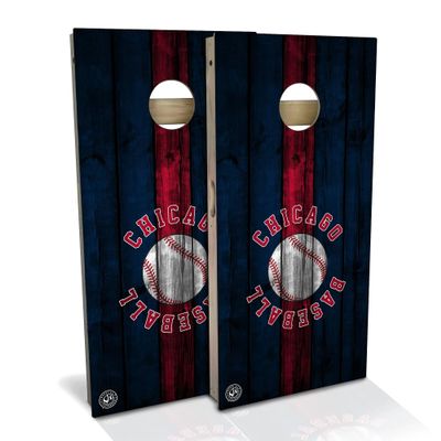 Skip's Garage Chicago Themed #1 Cornhole Set - All-Weather 2x4 (Weather Bags) - Include Case + Hole + Edge