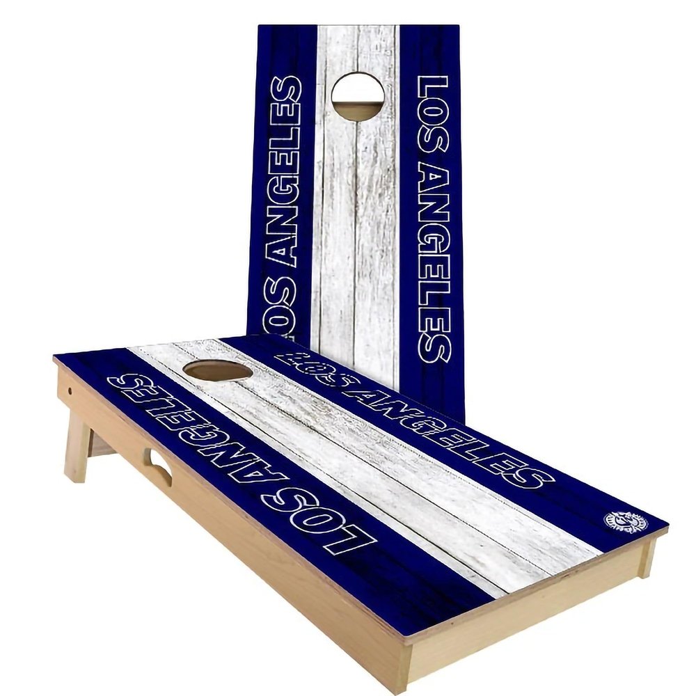 Skip's Garage Los Angeles Themed #5 Cornhole Set - Premium 2x4 (Weather Bags) - Include Hole + Edge Lights
