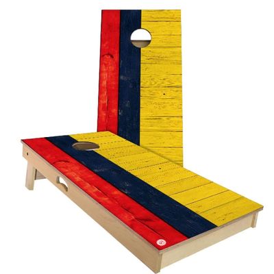 Skip's Garage Columbia Flag Cornhole Set - Backyard 2x4 (Weather Bags) - Include Hole Lights